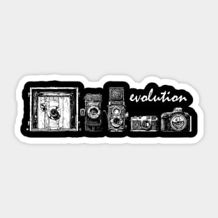 Vintage Evolution of the Camera Photography Sticker